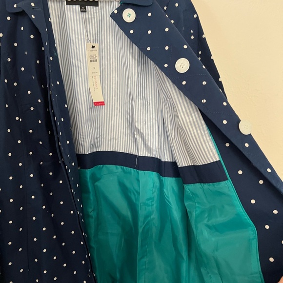 Talbots 12 Navy Polka Dot jacket Coat nwt - Picture 7 of 10